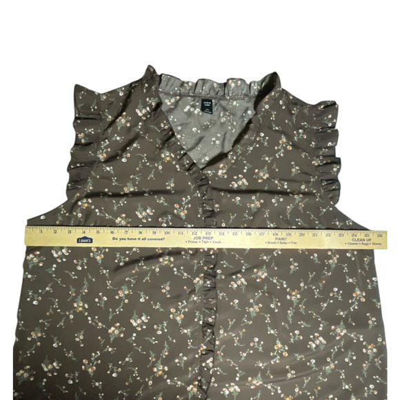 SHEIN Curve Brown Floral Print Blouse Women's Plus Size 4XL - Picture 6 of 8